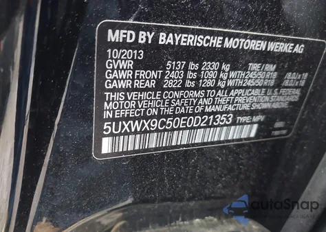 2014 BMW X3 xDrive28I z USA, uszkodzony, nr VIN 5UXWX9C50E0D21353